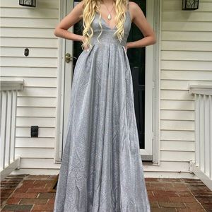 Silver Windsor prom dress